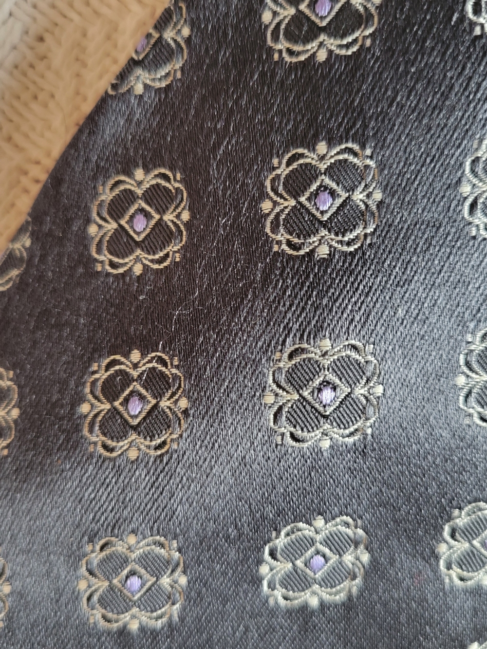 Zegna Grey Patterned Men's Tie - Picture 3 of 7